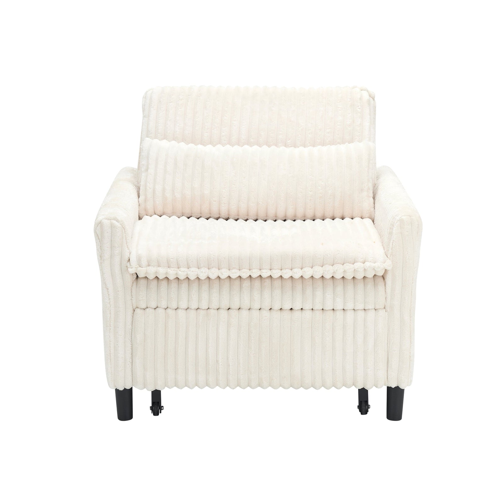 THE FURNITURE CO. Accent Chair Beige Corduroy Plush Armchair