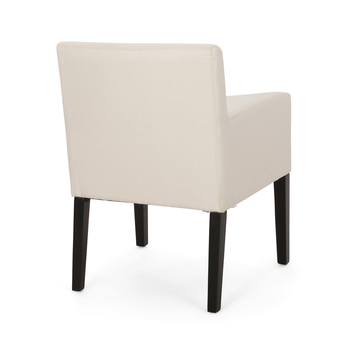THE FURNITURE CO. Accent Chair Beige Fabric Armchair with Rubberwood Legs