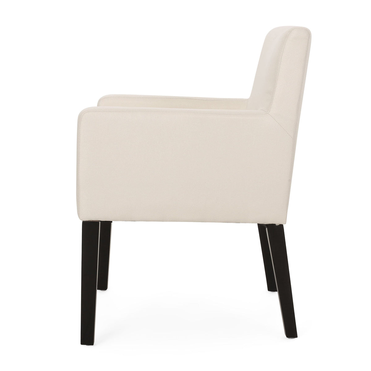 THE FURNITURE CO. Accent Chair Beige Fabric Armchair with Rubberwood Legs