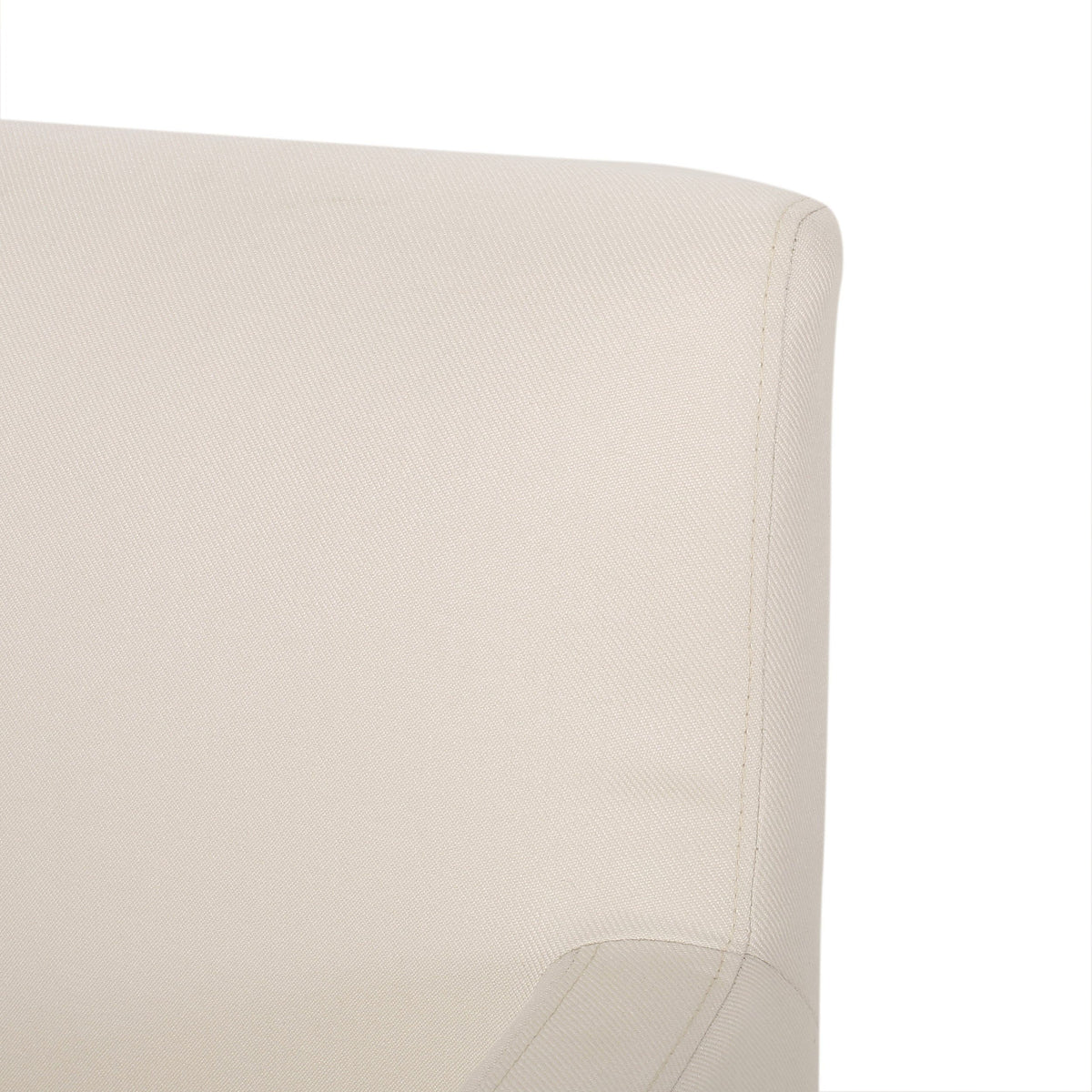 THE FURNITURE CO. Accent Chair Beige Fabric Armchair with Rubberwood Legs