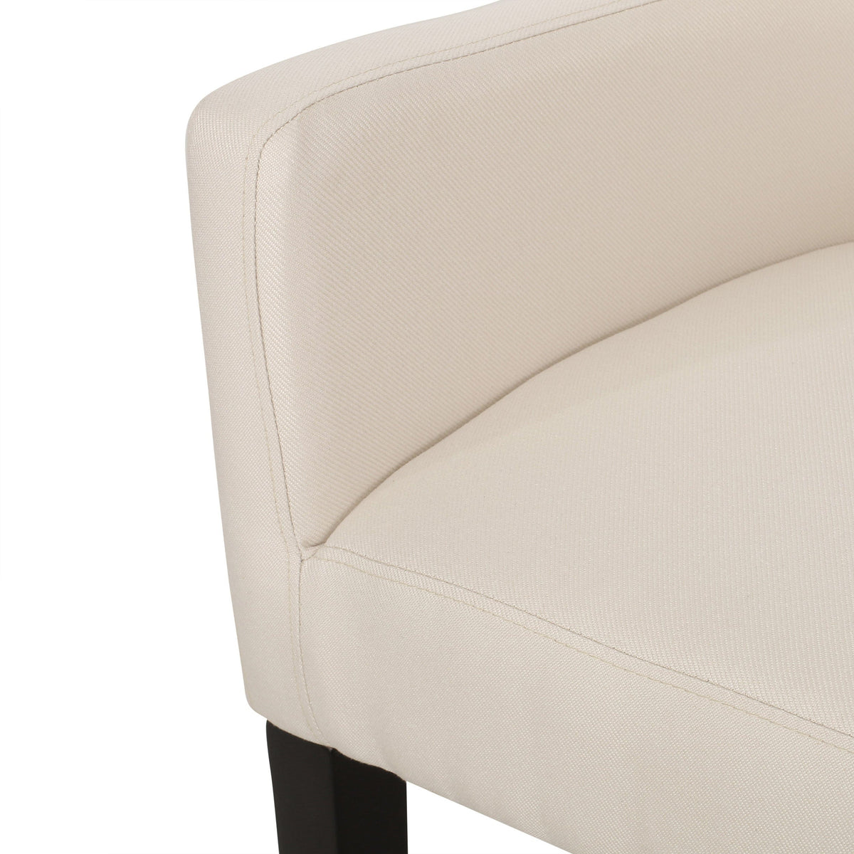 THE FURNITURE CO. Accent Chair Beige Fabric Armchair with Rubberwood Legs