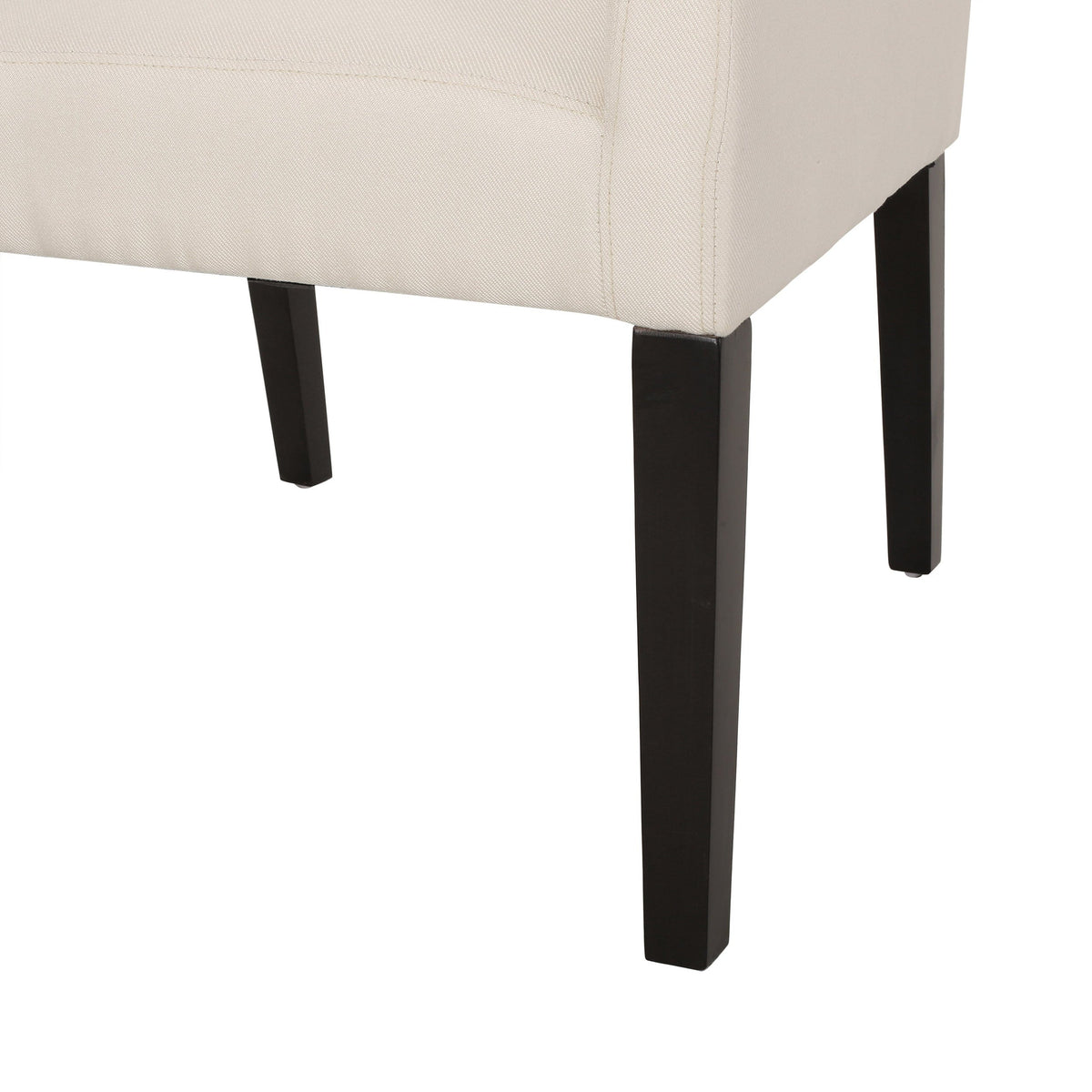 THE FURNITURE CO. Accent Chair Beige Fabric Armchair with Rubberwood Legs