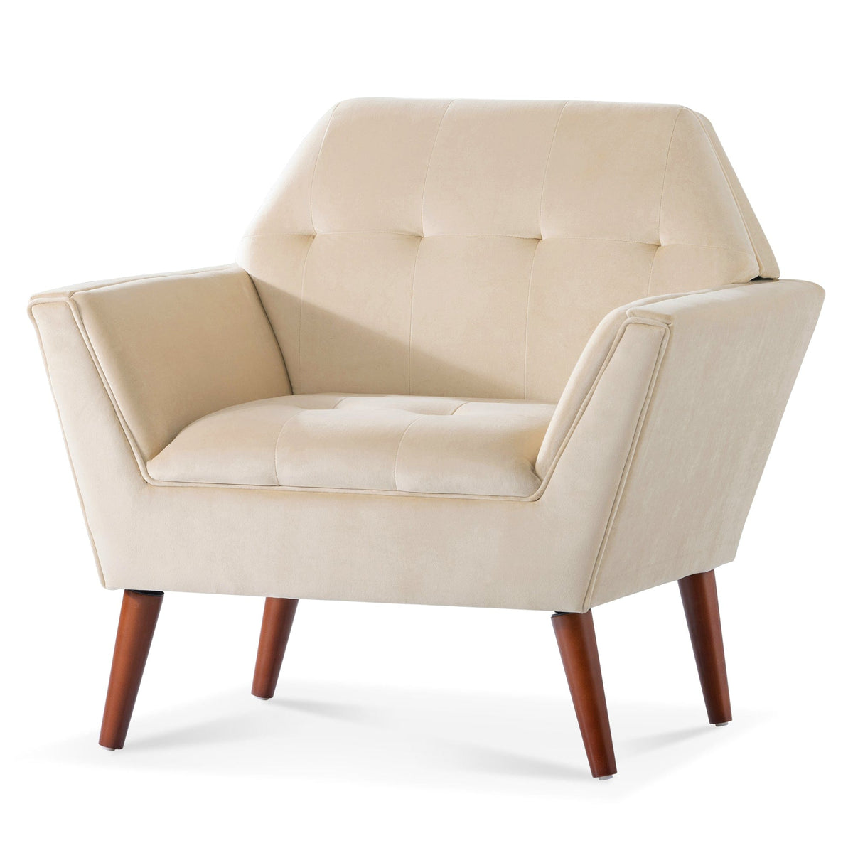 THE FURNITURE CO. Accent Chair Beige Upholstered Chair with Birch Legs