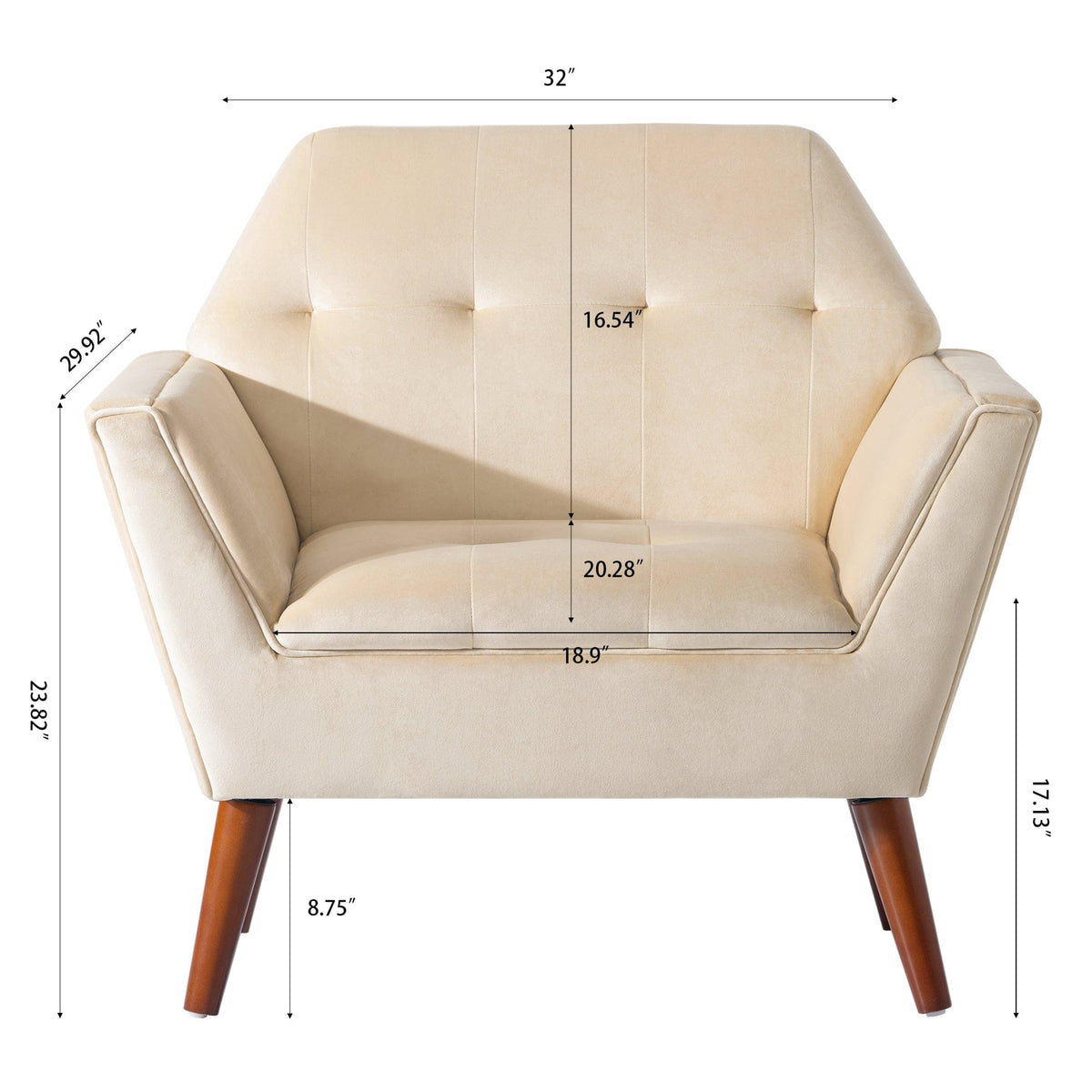 THE FURNITURE CO. Accent Chair Beige Upholstered Chair with Birch Legs