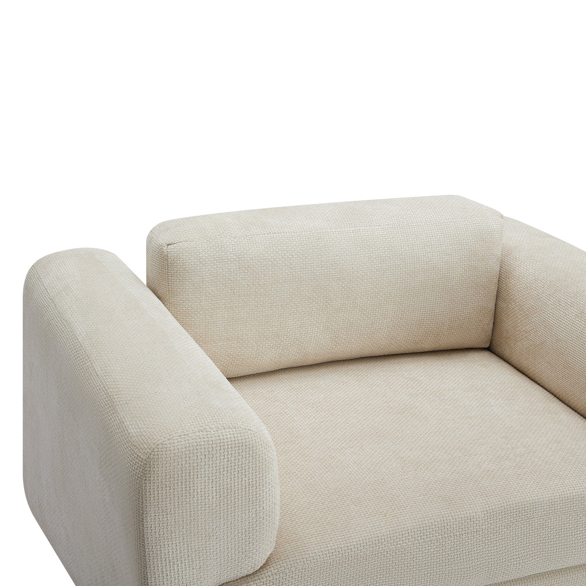 THE FURNITURE CO. Accent Chair Beige Woven Velvet Oversized Armchair