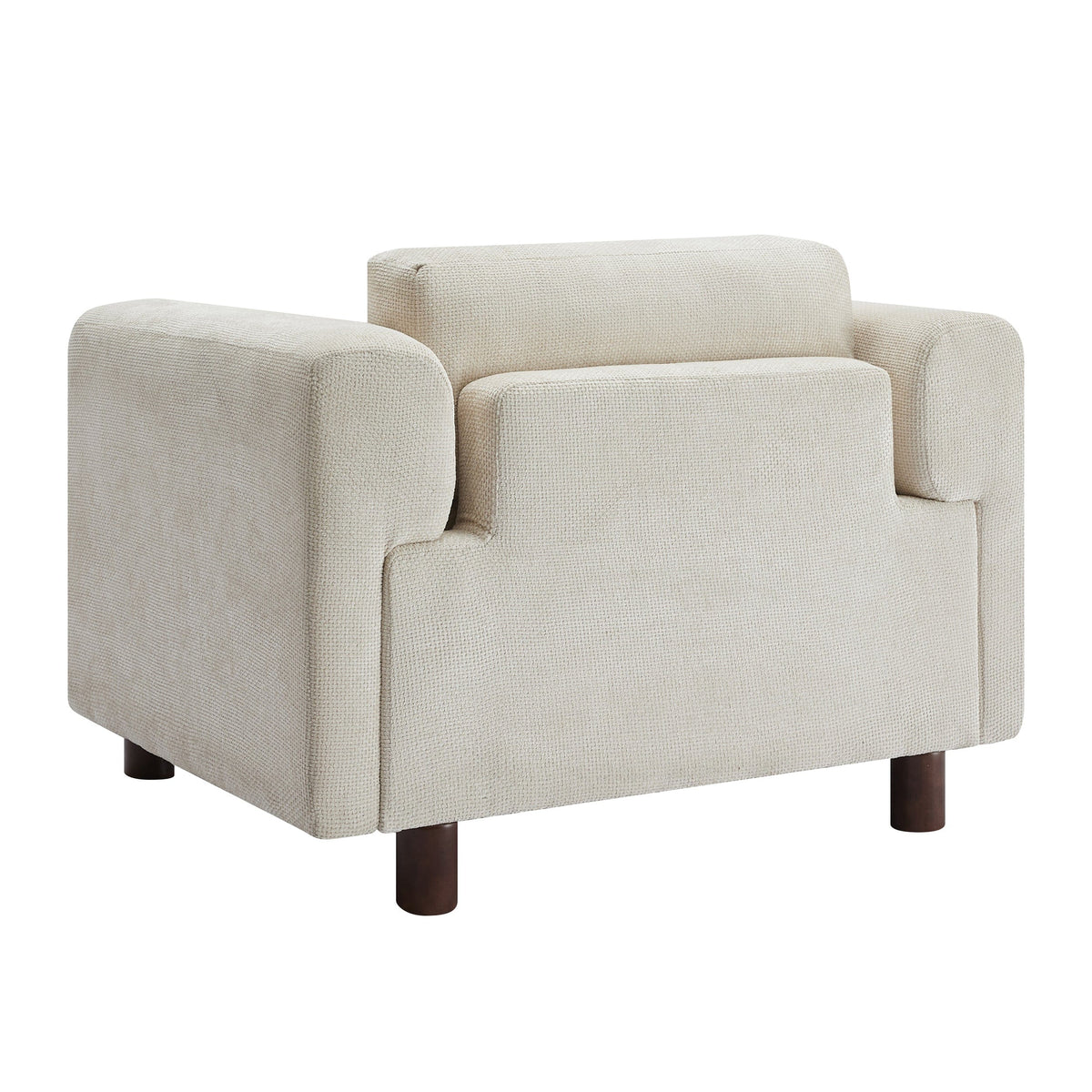 THE FURNITURE CO. Accent Chair Beige Woven Velvet Oversized Armchair