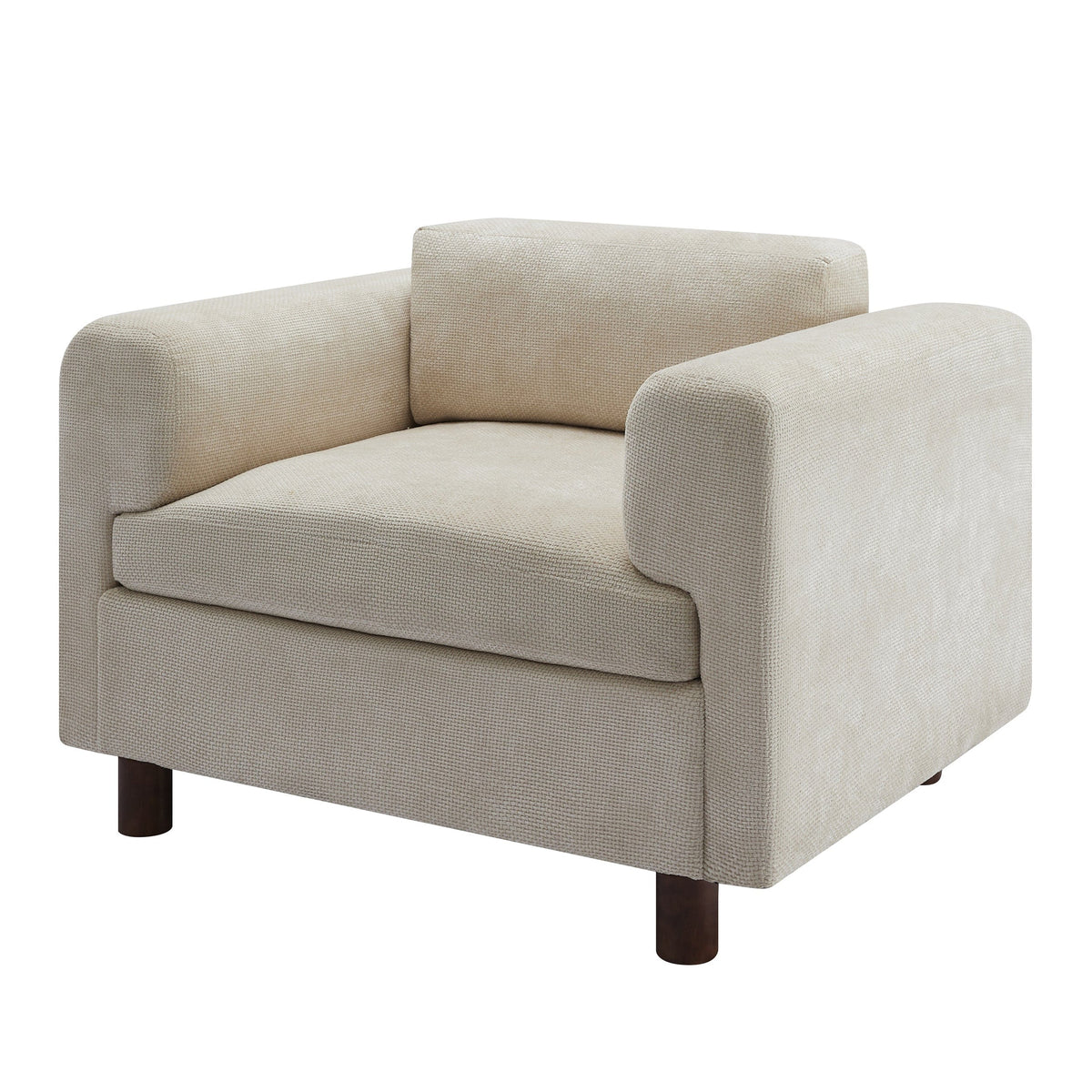 THE FURNITURE CO. Accent Chair Beige Woven Velvet Oversized Armchair
