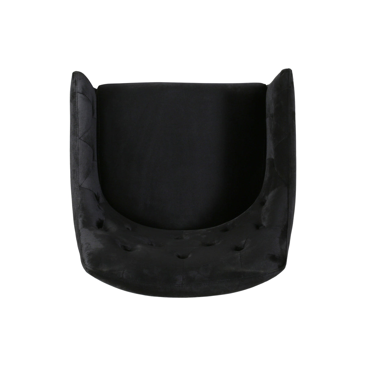 THE FURNITURE CO. Accent Chair Black Altay Velvet Modern Glam Accent Chair with Gold Accents