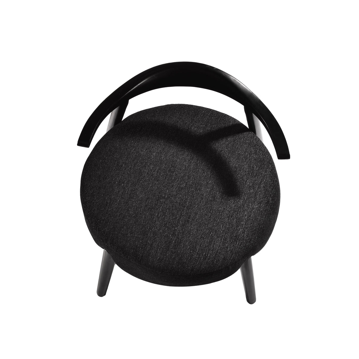 THE FURNITURE CO. Accent Chair Black Fabric Accent Chair with Birch Wood Legs