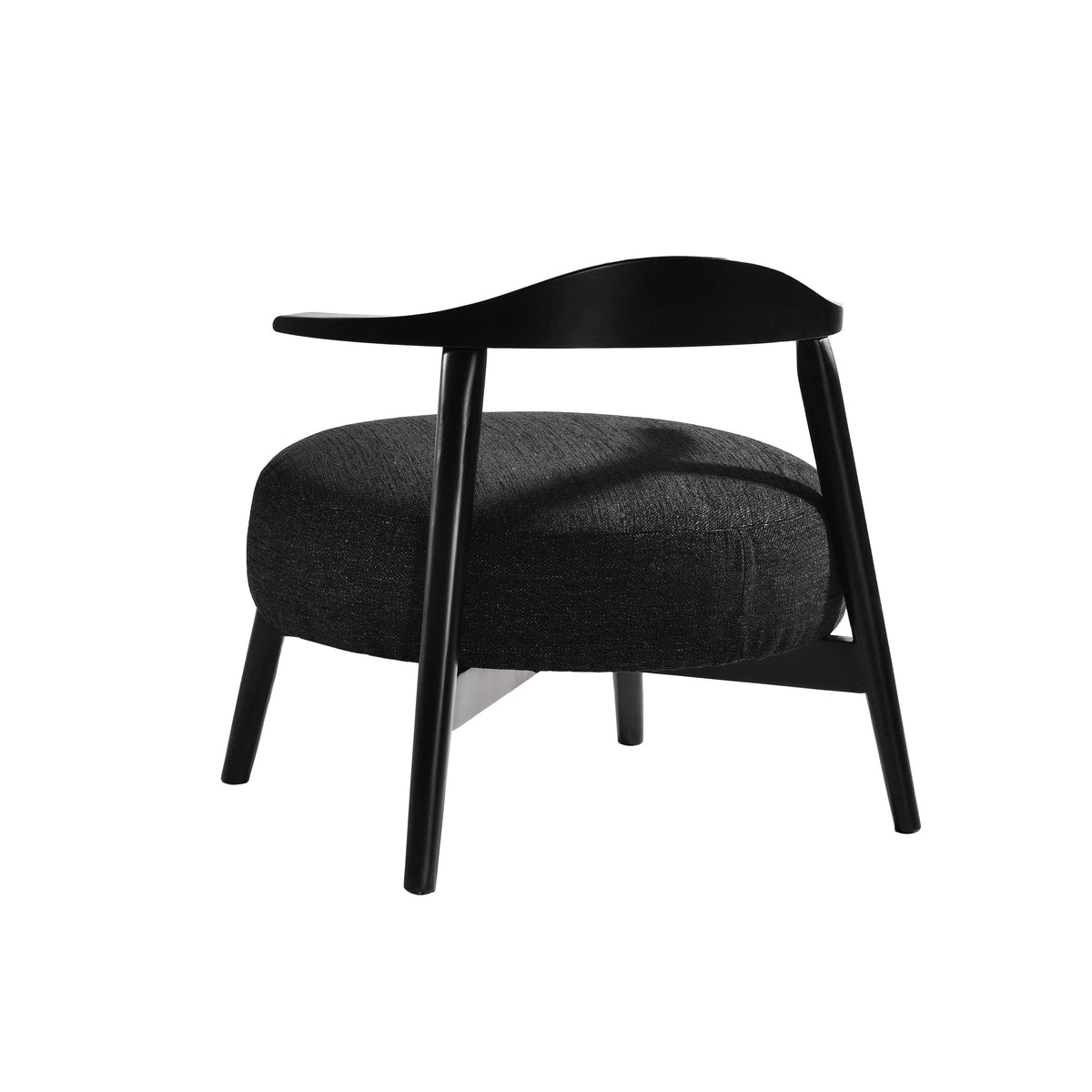 THE FURNITURE CO. Accent Chair Black Fabric Accent Chair with Birch Wood Legs