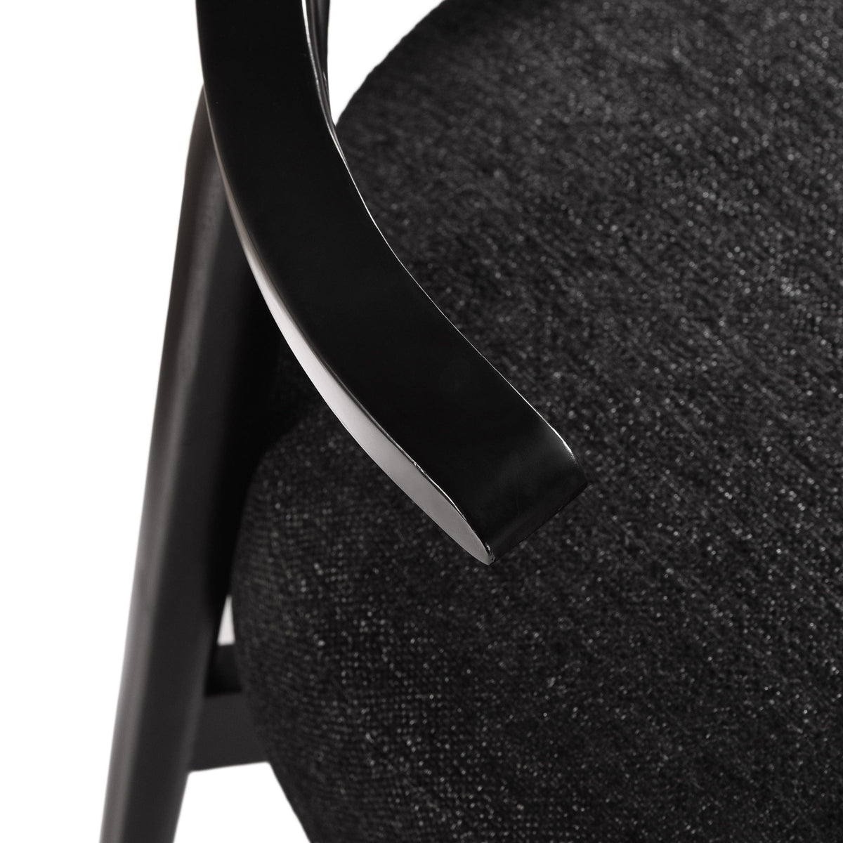 THE FURNITURE CO. Accent Chair Black Fabric Accent Chair with Birch Wood Legs