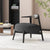 THE FURNITURE CO. Accent Chair Black Fabric Accent Chair with Birch Wood Legs