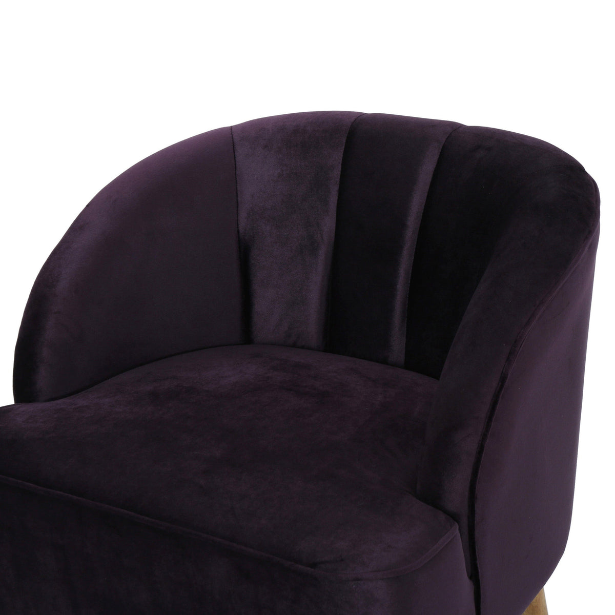 THE FURNITURE CO. Accent Chair Blackberry Velvet Club Chair with Birch Wood Legs