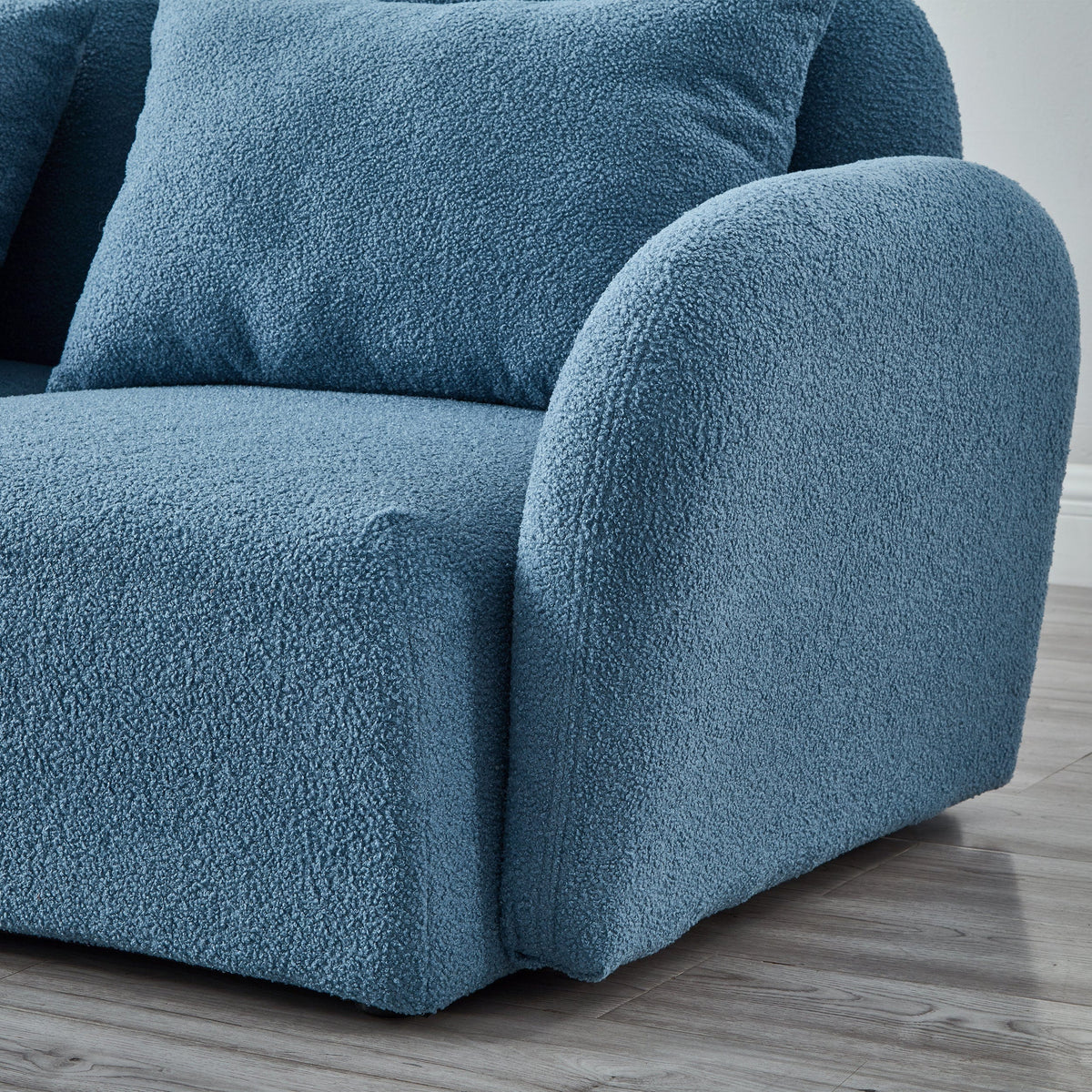 THE FURNITURE CO. Accent Chair Blue Teddy One-Seat Lazy Sofa Chair
