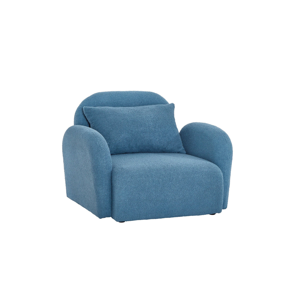 THE FURNITURE CO. Accent Chair Blue Teddy One-Seat Lazy Sofa Chair