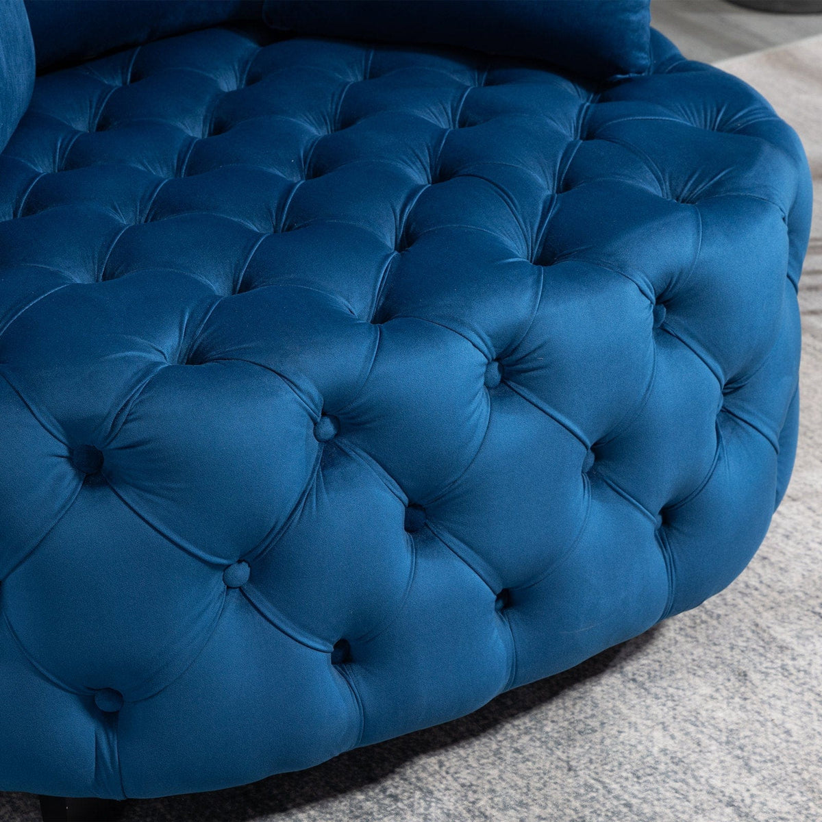 THE FURNITURE CO. Accent Chair Blue Velvet American Design Lounge Chair