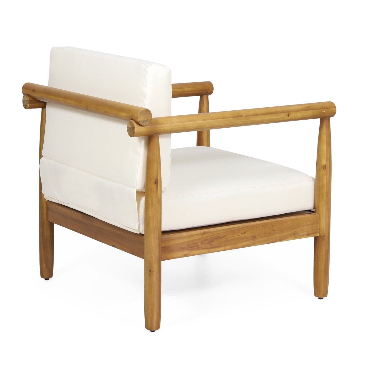 THE FURNITURE CO. Accent Chair Bonsallo Cream and Brown Acacia Wood Club Chair Set
