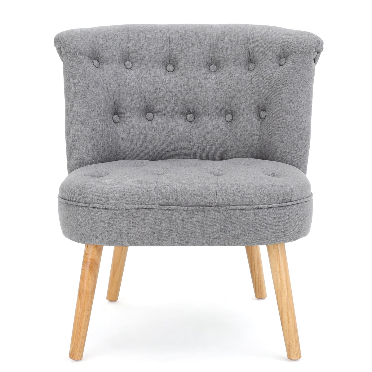 THE FURNITURE CO. Accent Chair Bordeaux Tufted Gray Mid Century Fusion Button Tufted Accent Chair