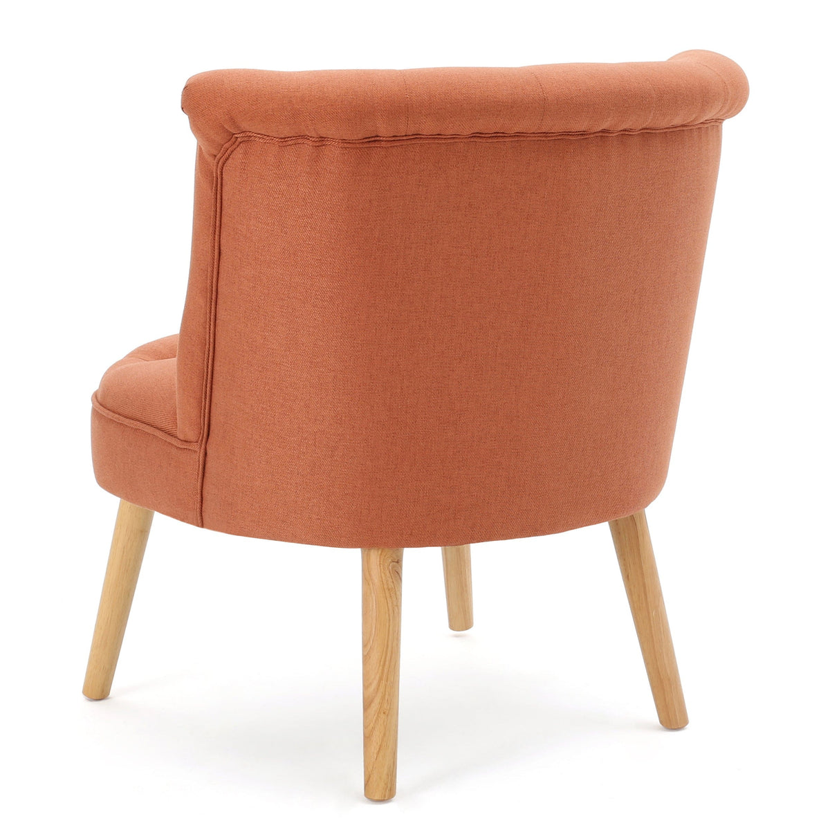 THE FURNITURE CO. Accent Chair Bordeaux Tufted Orange Mid Century Fusion Button Tufted Accent Chair