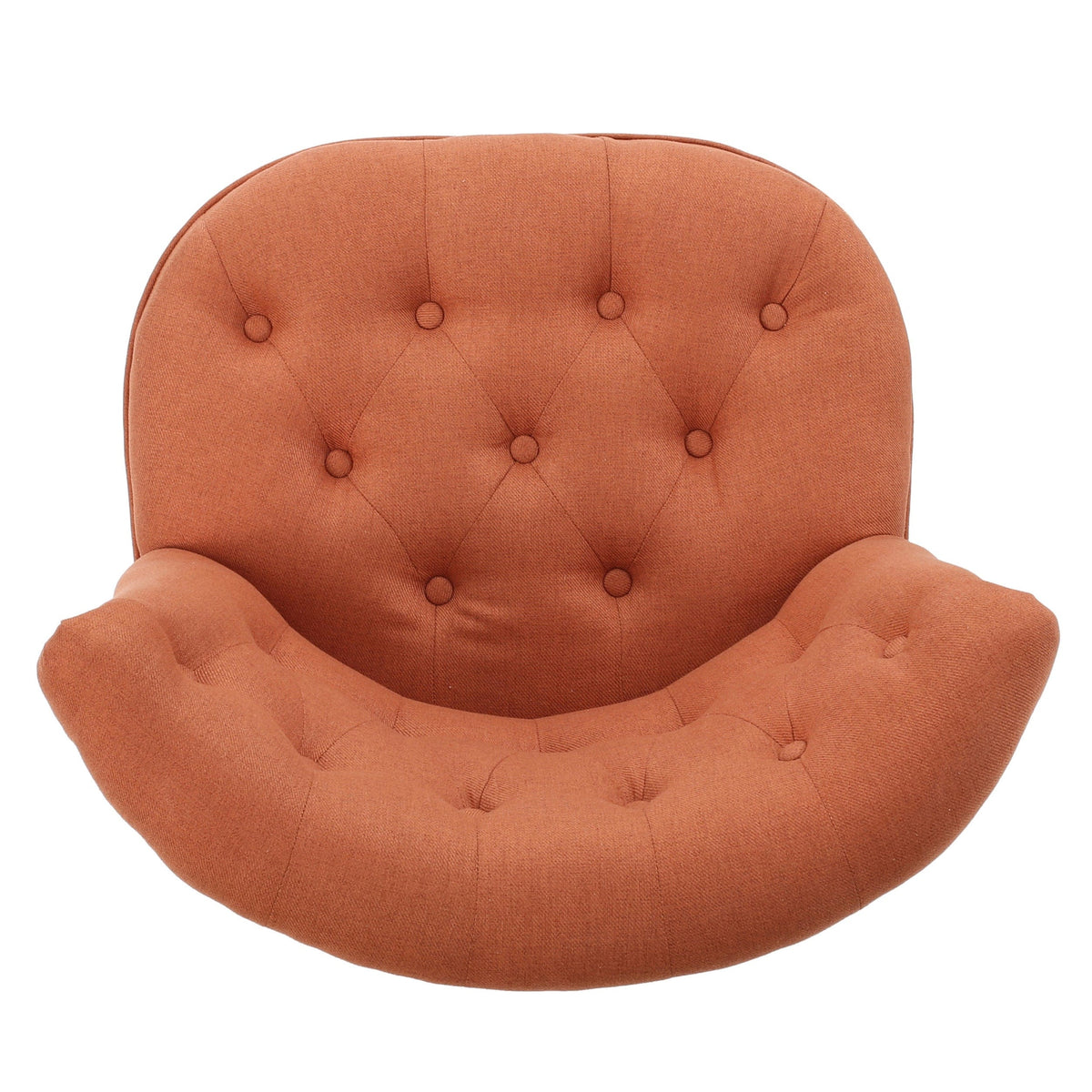 THE FURNITURE CO. Accent Chair Bordeaux Tufted Orange Mid Century Fusion Button Tufted Accent Chair
