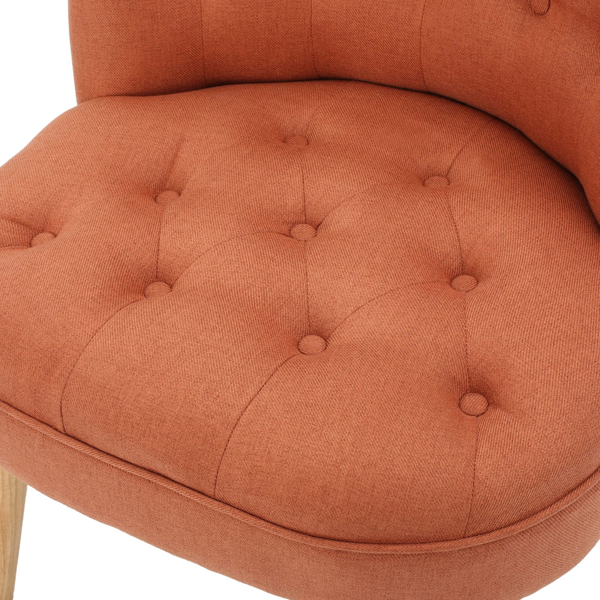 THE FURNITURE CO. Accent Chair Bordeaux Tufted Orange Mid Century Fusion Button Tufted Accent Chair