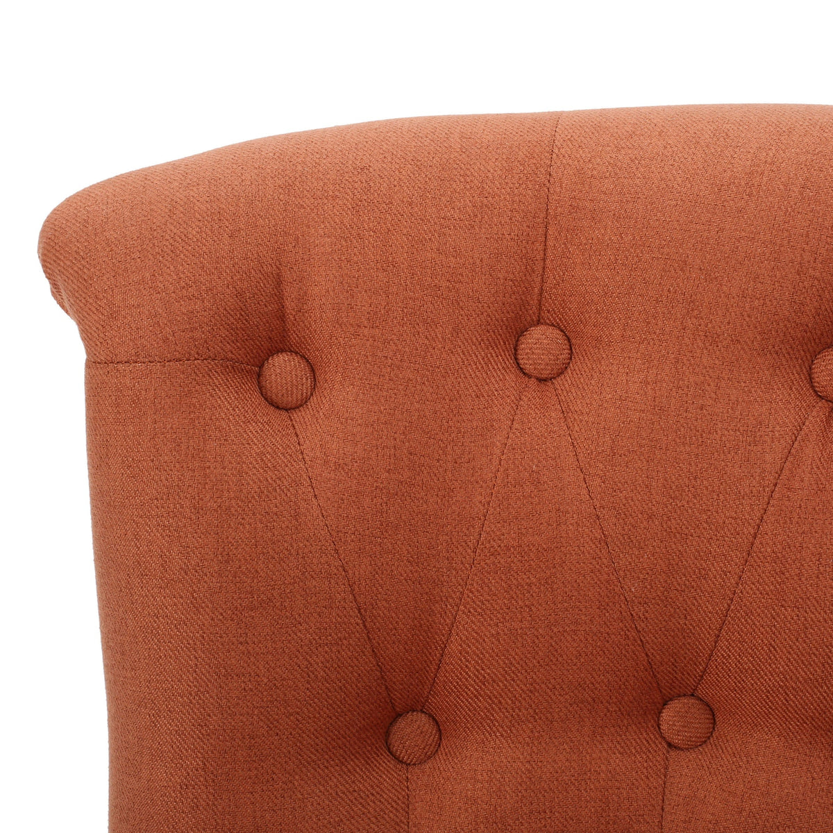 THE FURNITURE CO. Accent Chair Bordeaux Tufted Orange Mid Century Fusion Button Tufted Accent Chair