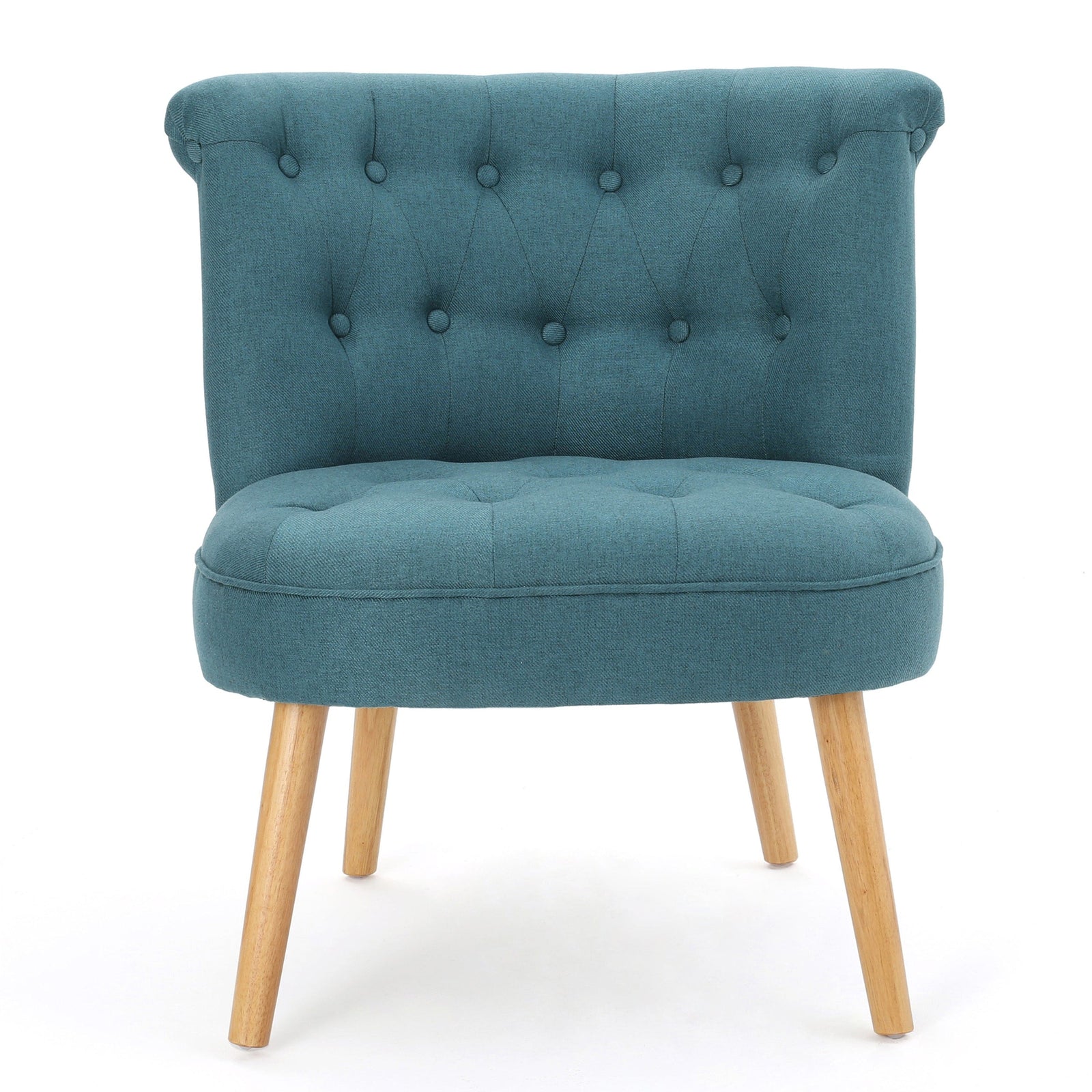 THE FURNITURE CO. Accent Chair Bordeaux Tufted Teal Mid-Century Fusion Button Tufted Chair
