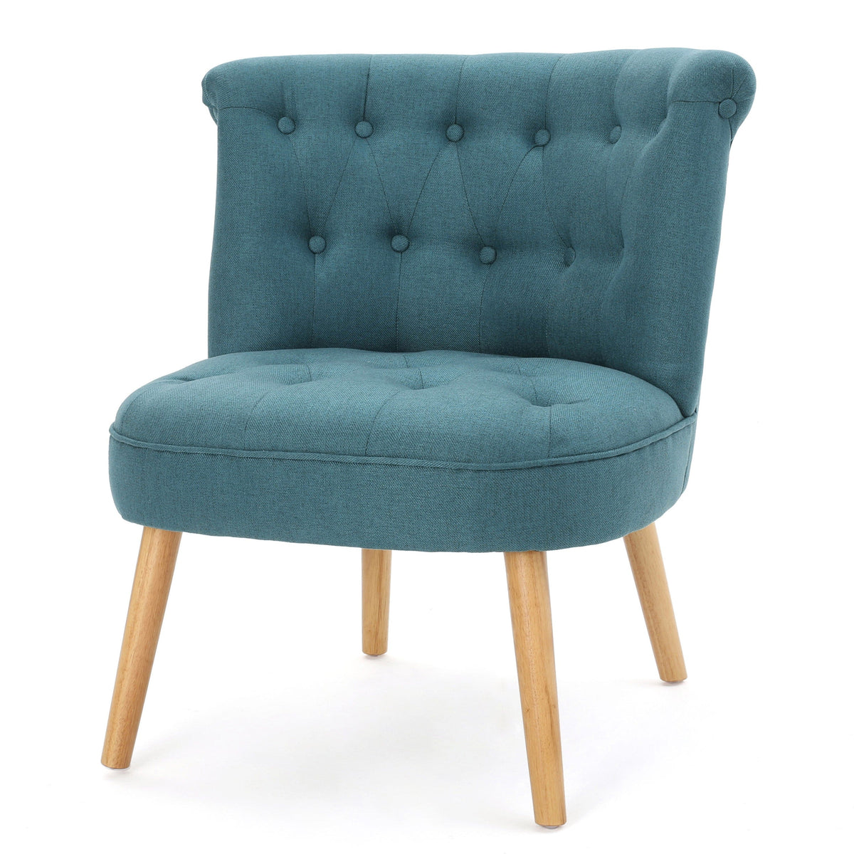 THE FURNITURE CO. Accent Chair Bordeaux Tufted Teal Mid-Century Fusion Button Tufted Chair