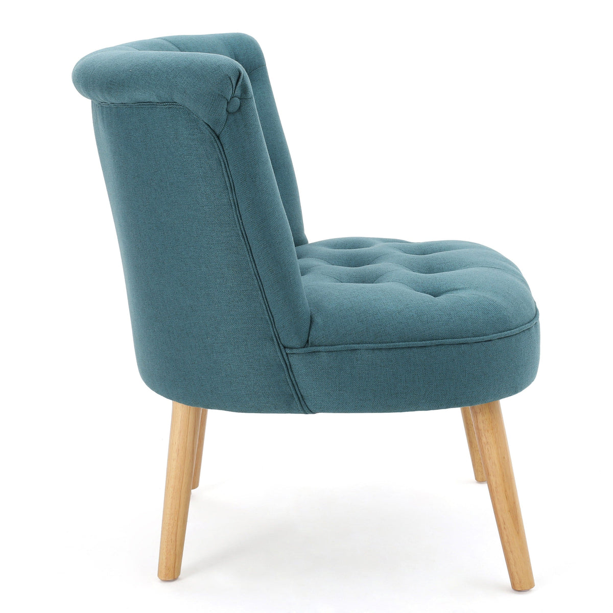 THE FURNITURE CO. Accent Chair Bordeaux Tufted Teal Mid-Century Fusion Button Tufted Chair