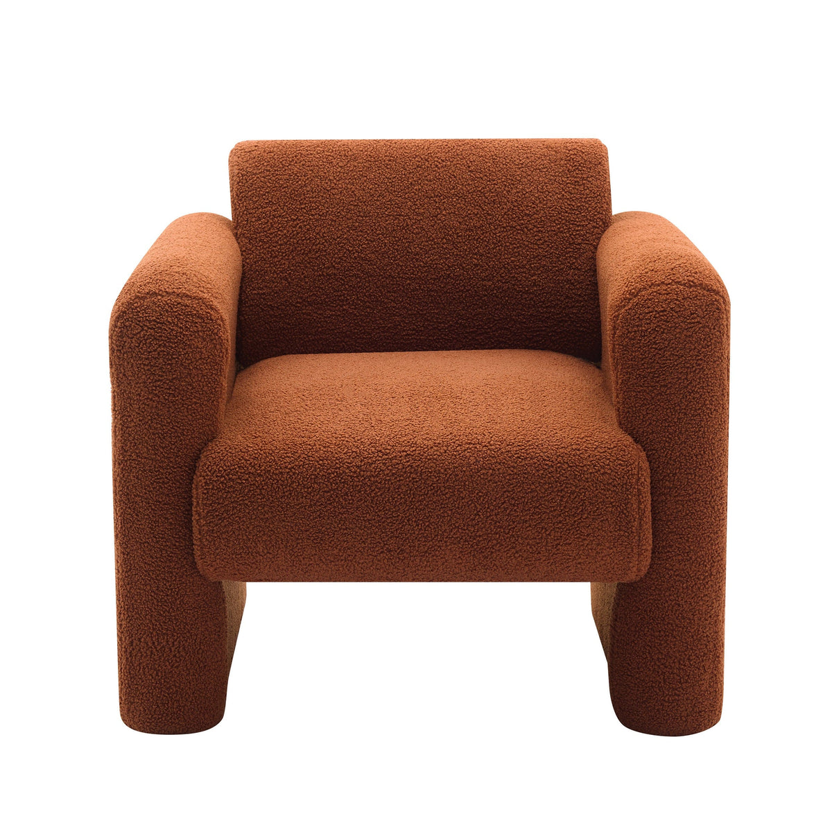 THE FURNITURE CO. Accent Chair Burnt Orange Sherpa Fabric Accent Chair