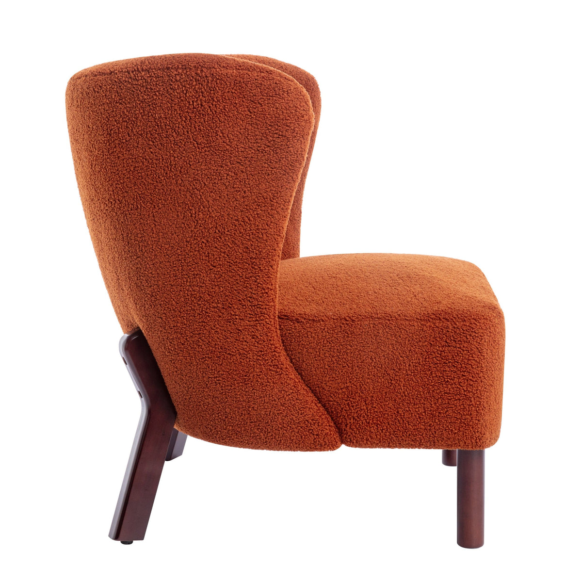 THE FURNITURE CO. Accent Chair Burnt Orange Sherpa Upholstered Accent Chair