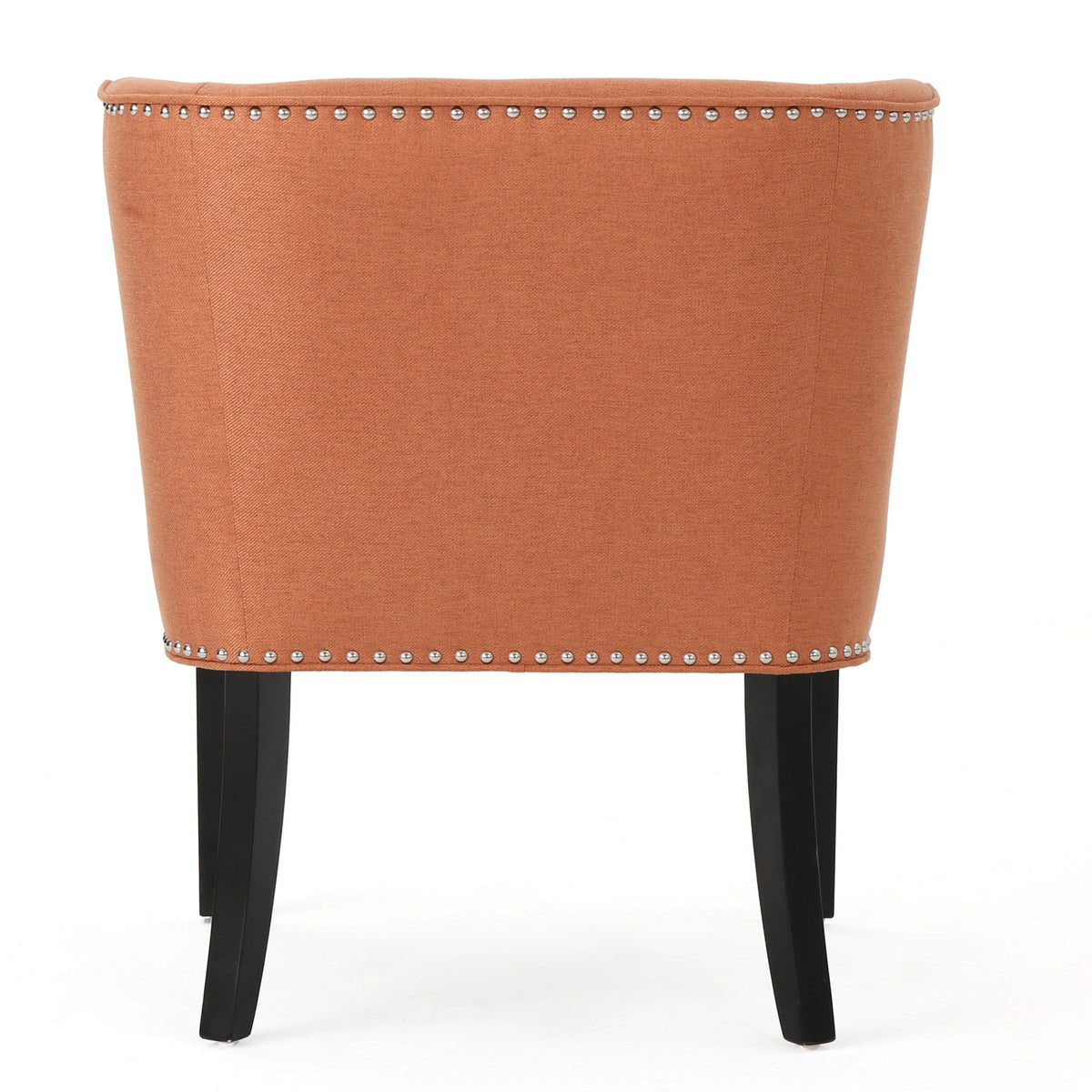THE FURNITURE CO. Accent Chair Button-Tufted Waffle Stitch Accent Chair In Orange Fabric