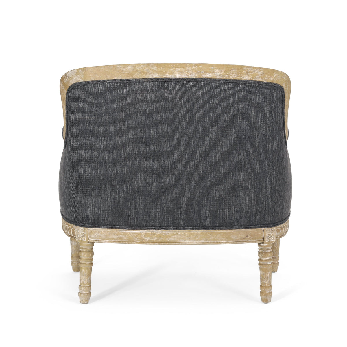 THE FURNITURE CO. Accent Chair Charcoal French Country-Inspired Club Chair – Weathered Finish with Rubberwood Frame