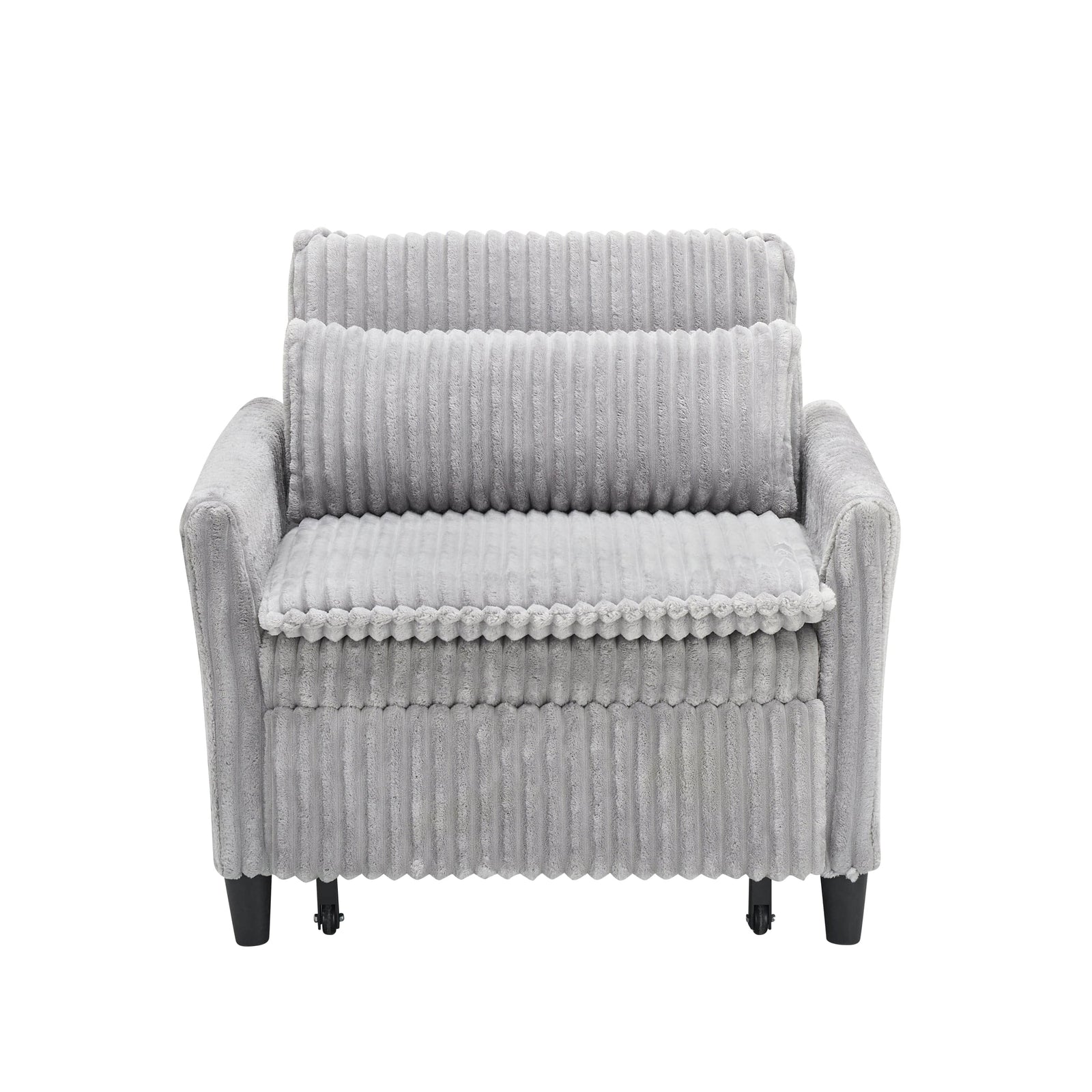 THE FURNITURE CO. Accent Chair Comfortable Gray Corduroy One-Seat Sofa
