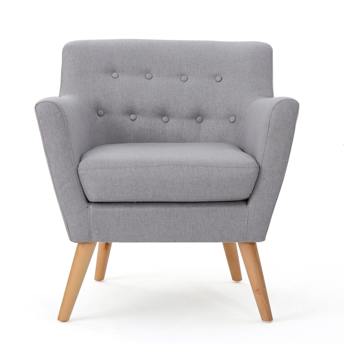 THE FURNITURE CO. Accent Chair Comfortable &amp; Stylish Club Chair Upholstered In Light Gray Fabric