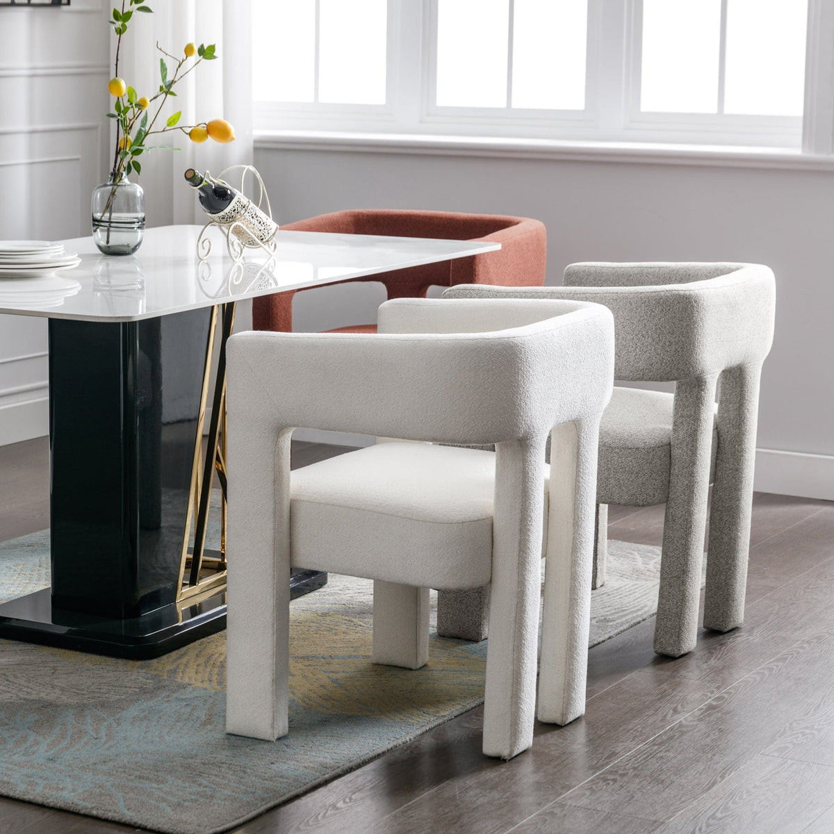 THE FURNITURE CO. Accent Chair Contemporary Beige Fabric Upholstered Accent Chair