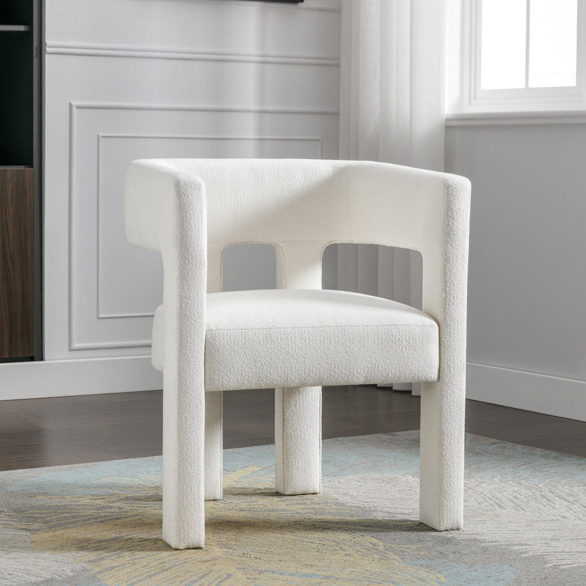 THE FURNITURE CO. Accent Chair Contemporary Beige Fabric Upholstered Accent Chair
