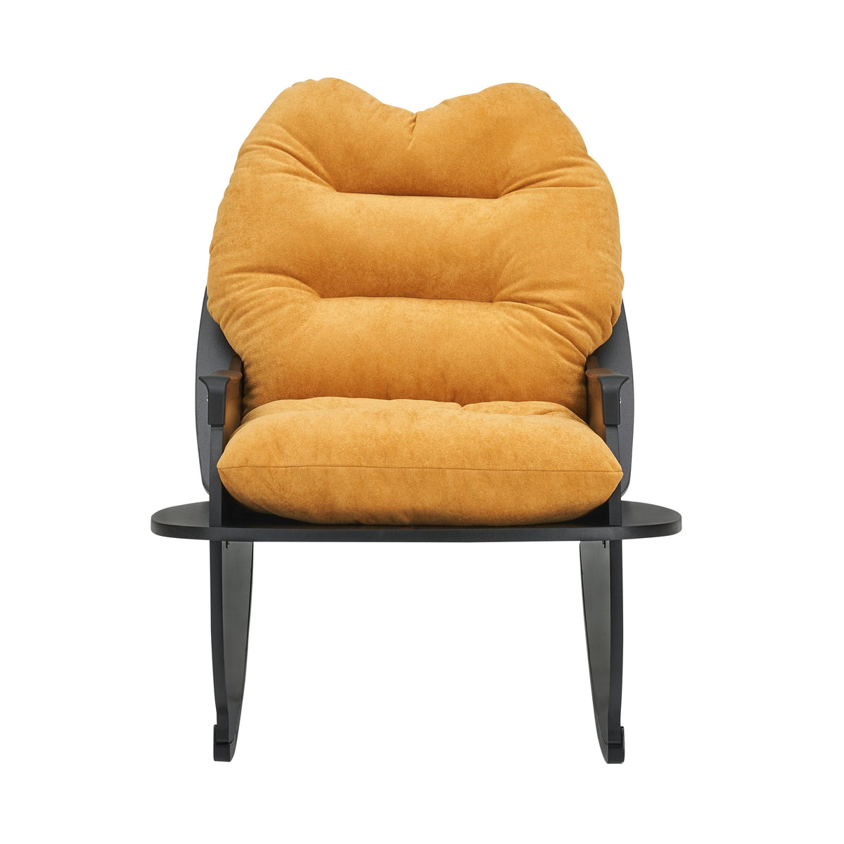 THE FURNITURE CO. Accent Chair Contemporary Yellow Velvet Compact Rocking Sofa