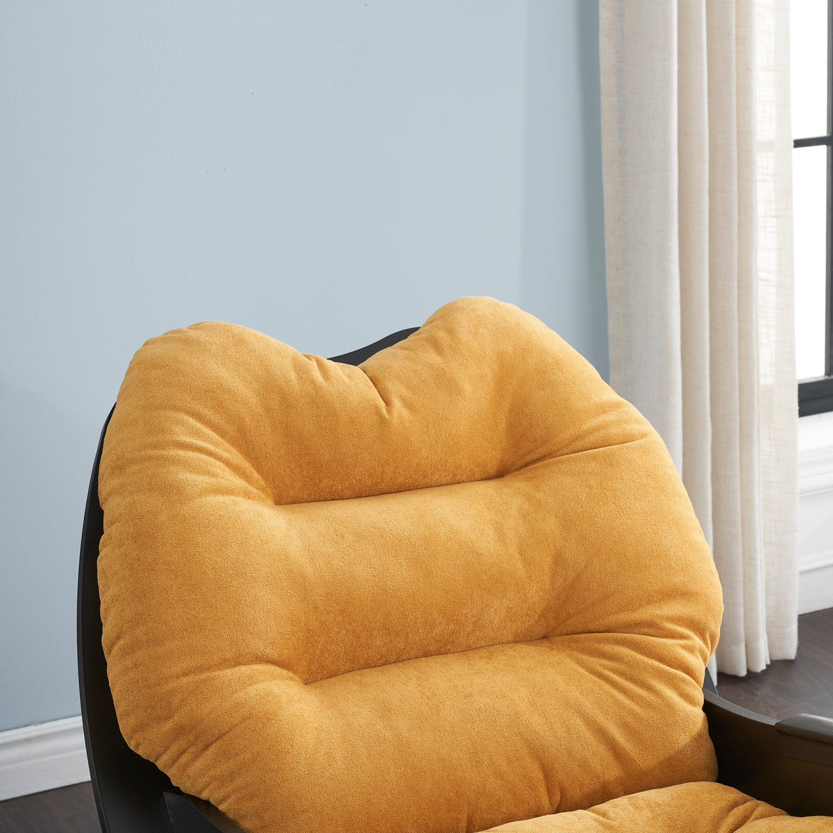 THE FURNITURE CO. Accent Chair Contemporary Yellow Velvet Compact Rocking Sofa