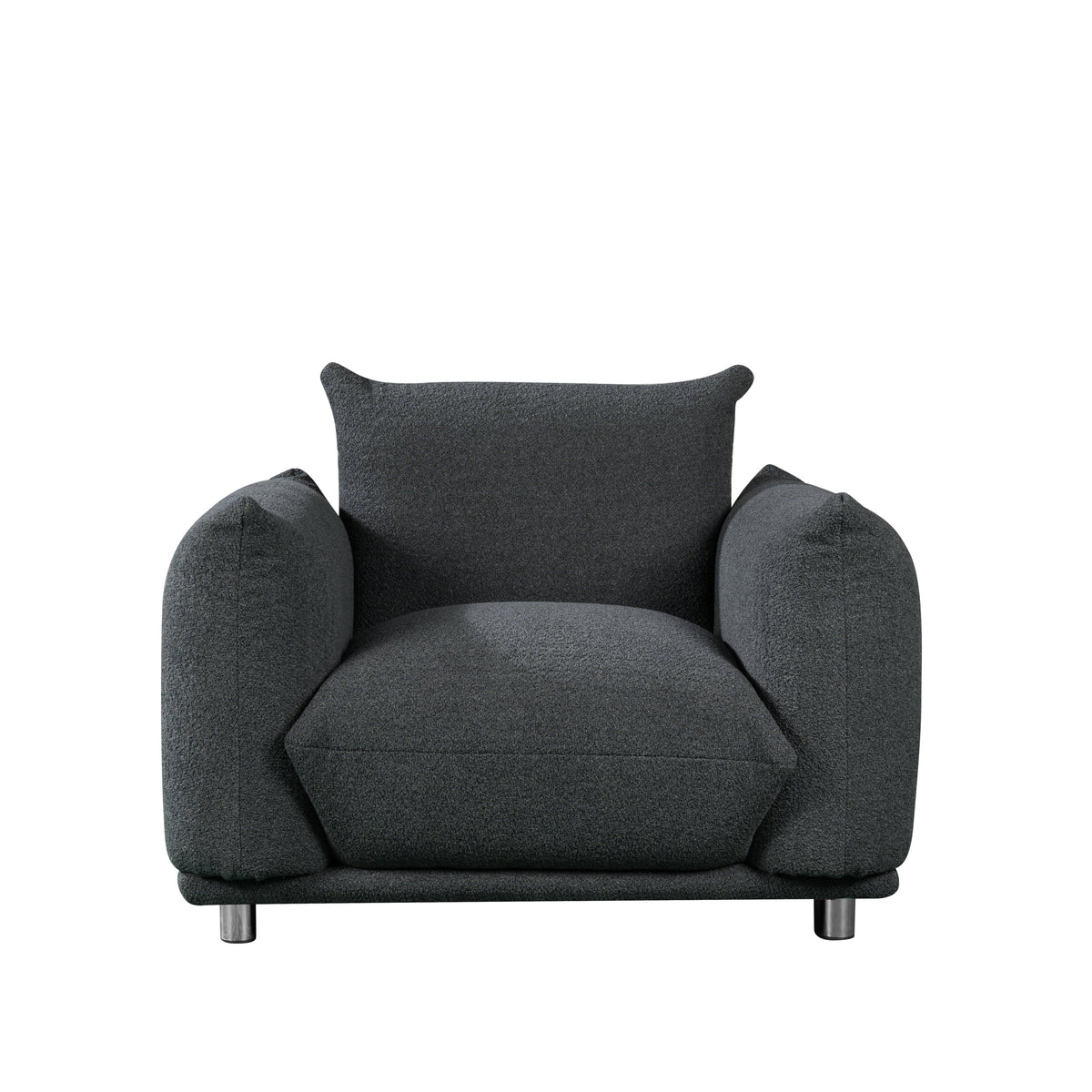 THE FURNITURE CO. Accent Chair Cozy Oversized Accent Chair Upholstered in Black Lambswool Fabric
