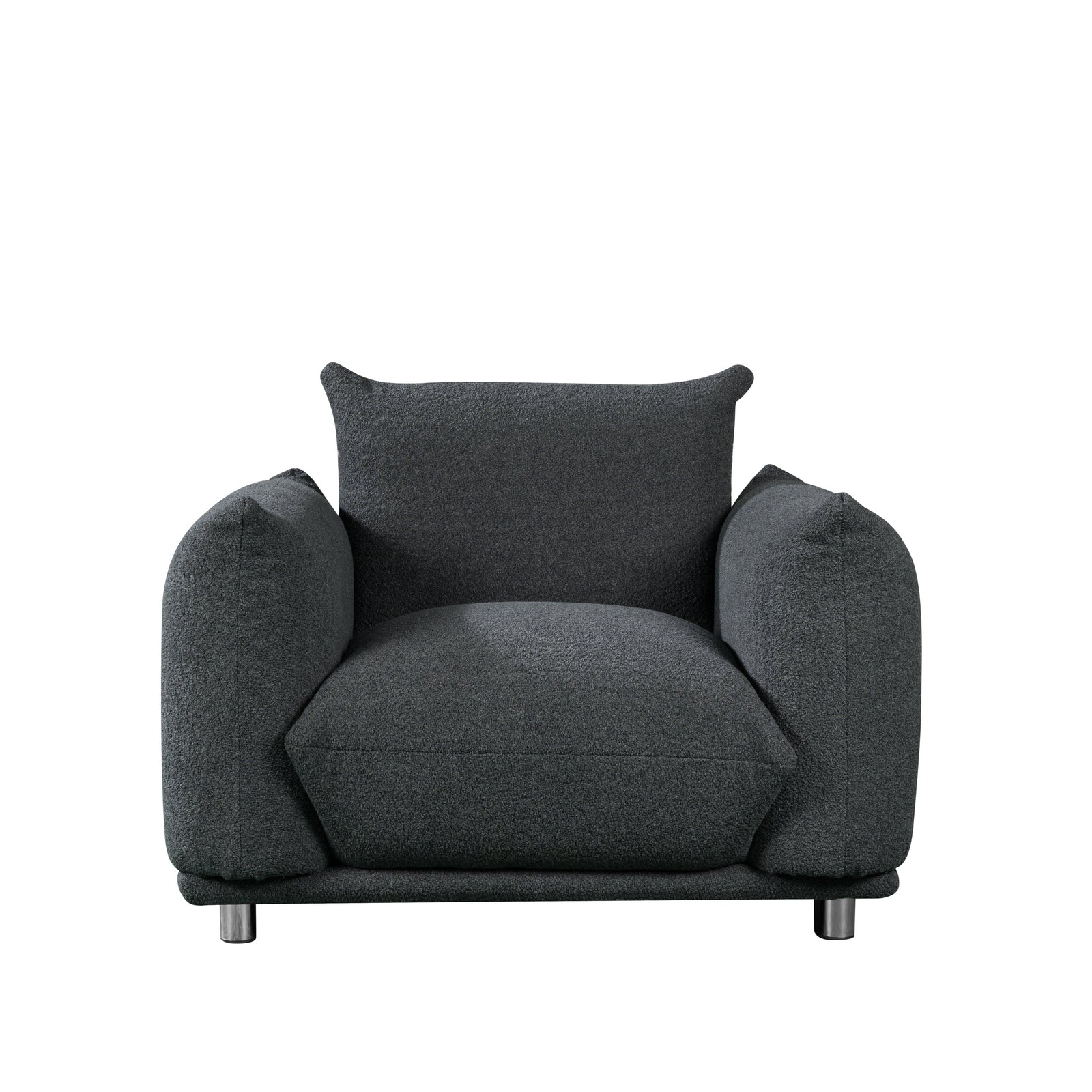 THE FURNITURE CO. Accent Chair Cozy Oversized Accent Chair Upholstered in Black Lambswool Fabric