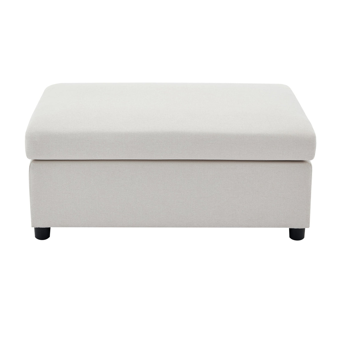 THE FURNITURE CO. Accent Chair Cream Linen Oversized Armchair with Ottoman