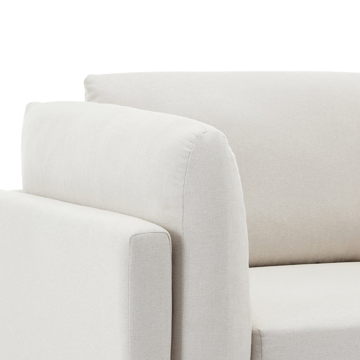 THE FURNITURE CO. Accent Chair Cream Linen Oversized Armchair with Ottoman