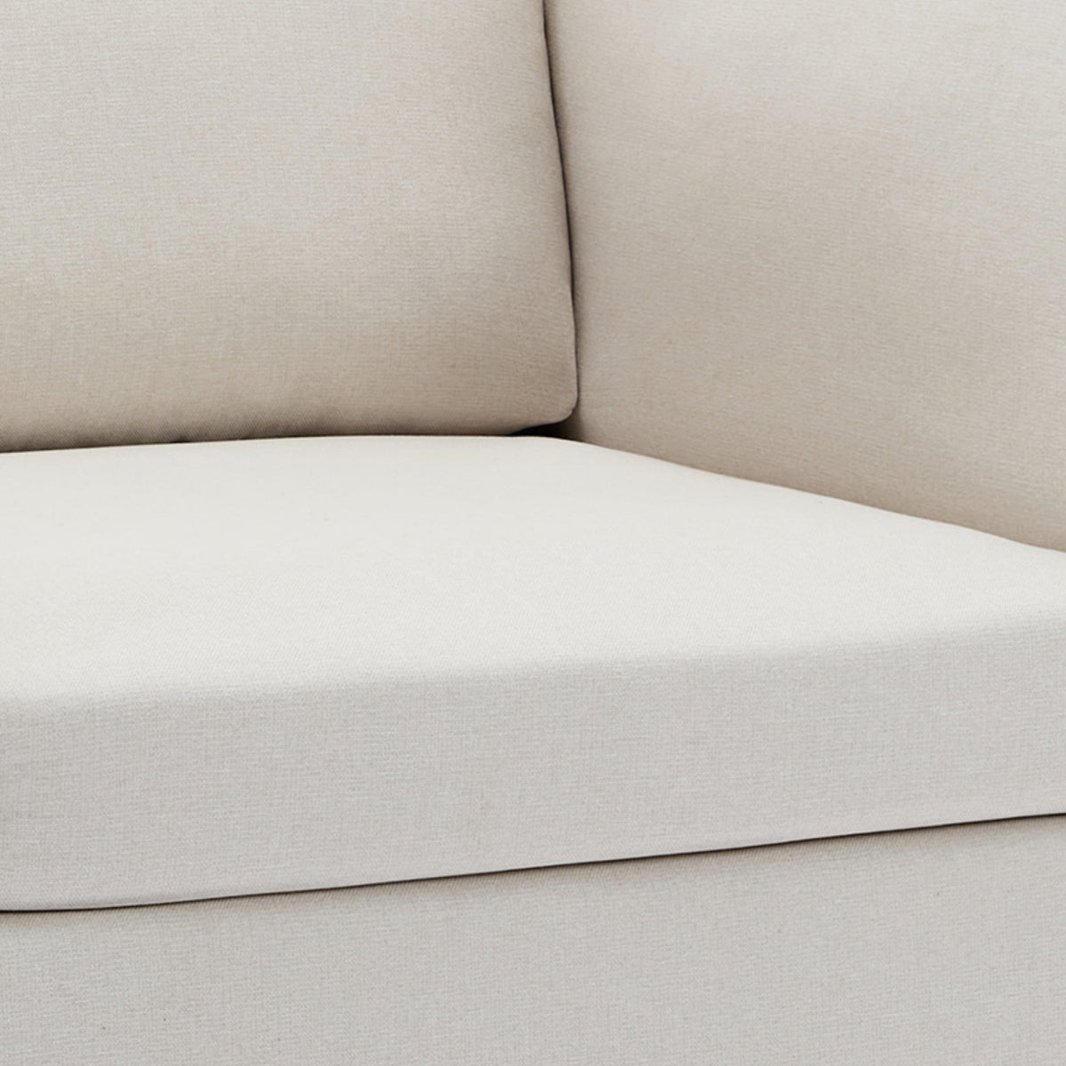 THE FURNITURE CO. Accent Chair Cream Linen Oversized Armchair with Ottoman