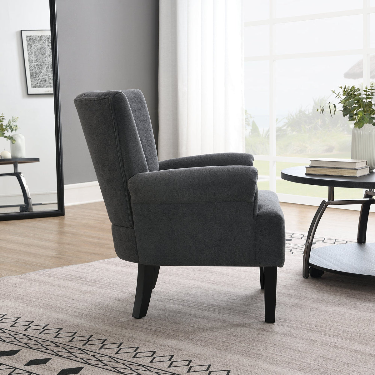 THE FURNITURE CO. Accent Chair Dark Gray Modern Accent Living Room Chairs