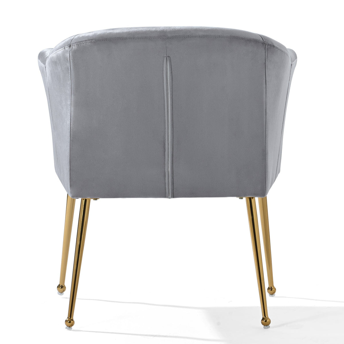 THE FURNITURE CO. Accent Chair Gray Italian Velvet Accent Chair with Gold Metal Legs