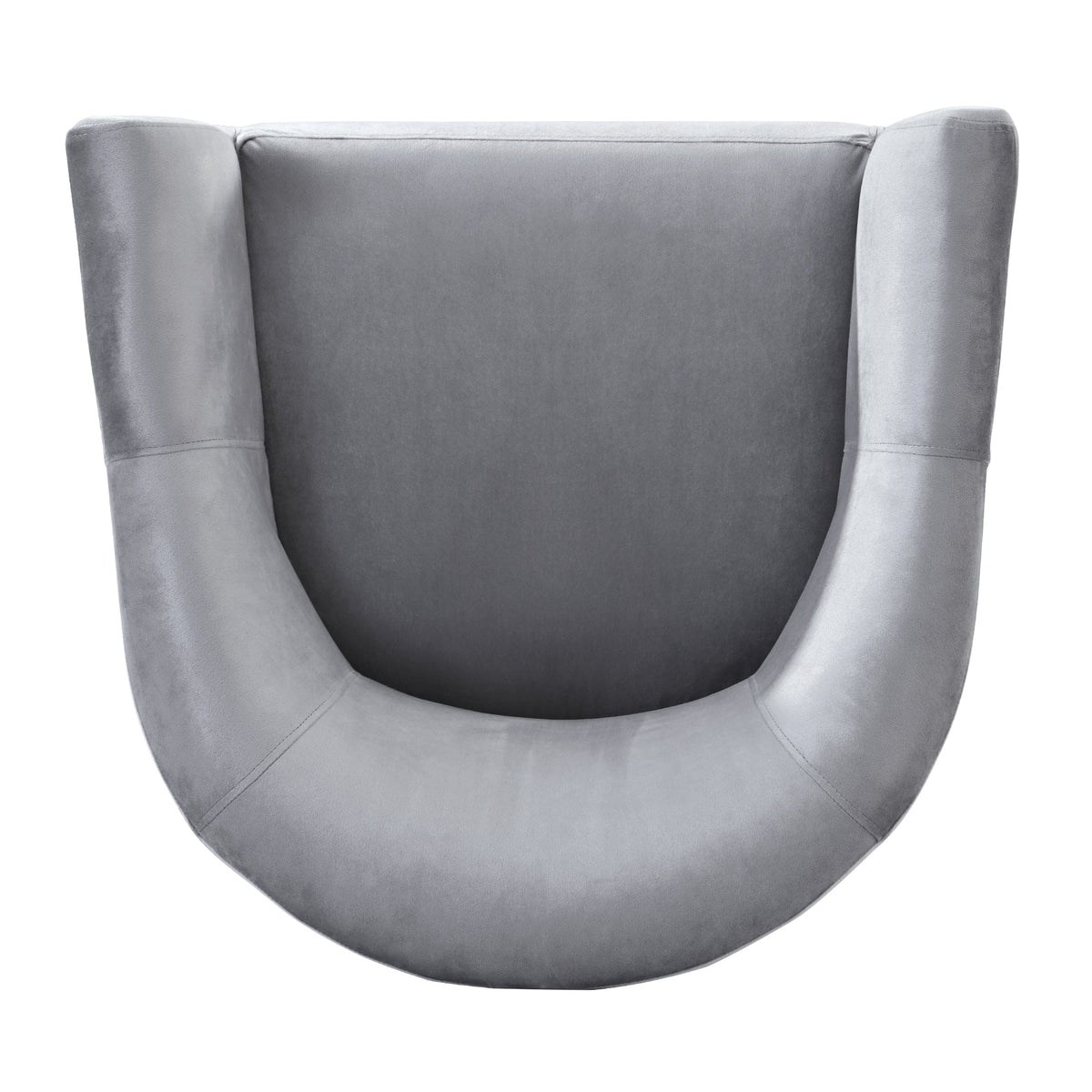 THE FURNITURE CO. Accent Chair Gray Italian Velvet Accent Chair with Gold Metal Legs