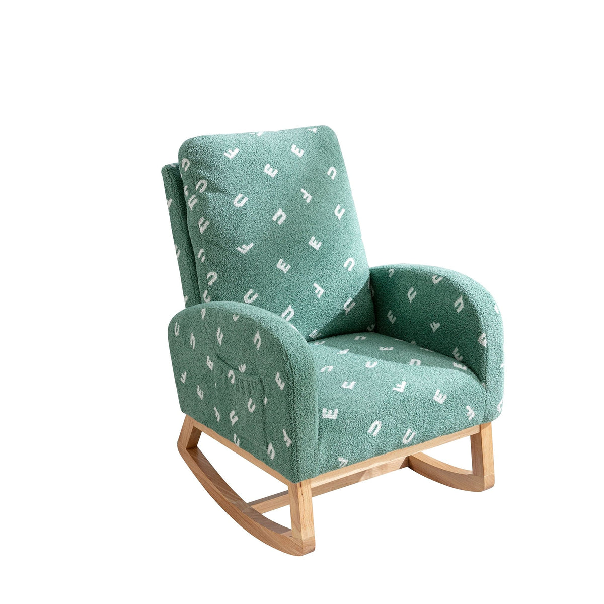 THE FURNITURE CO. Accent Chair Green Boucle Nursery Rocking Chair