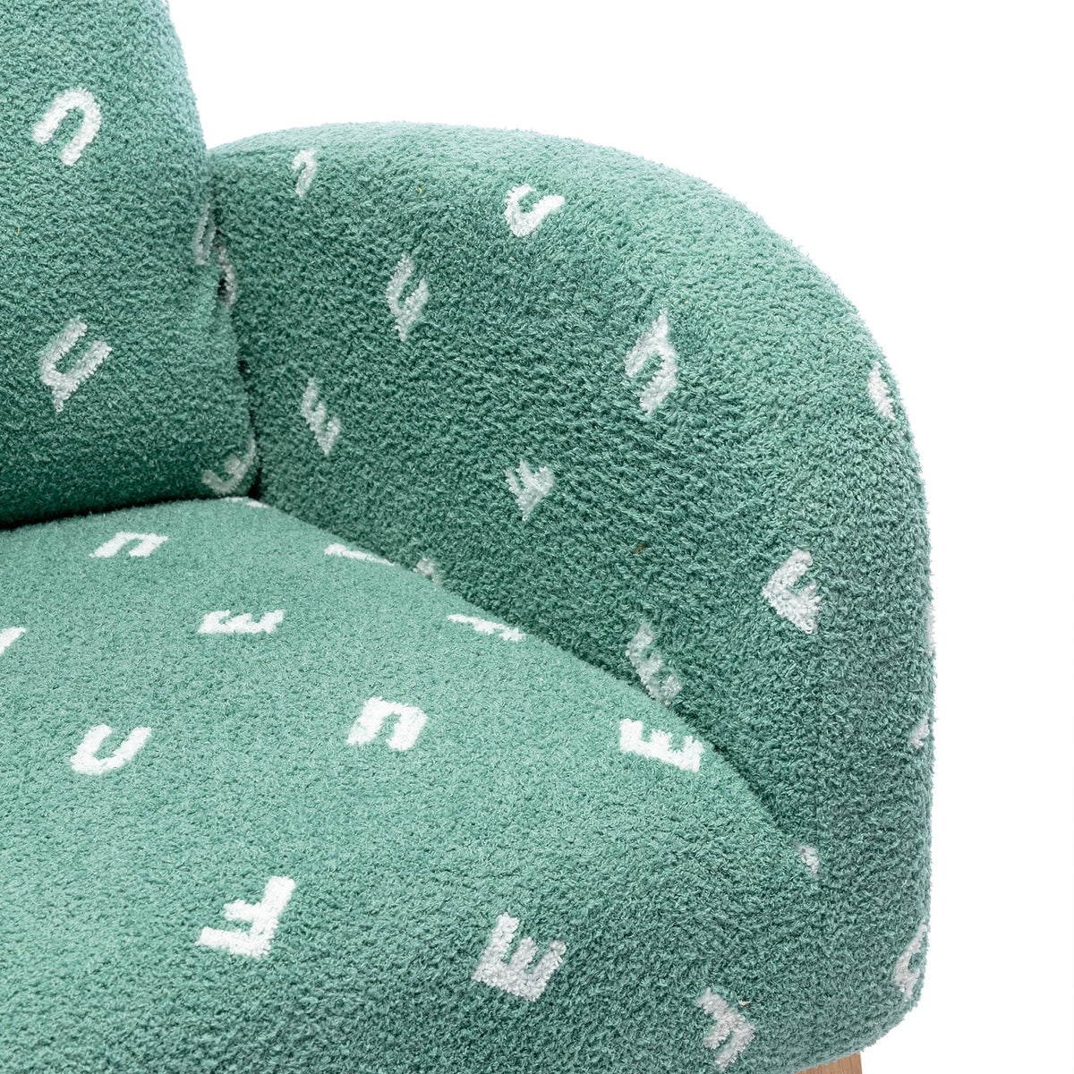 THE FURNITURE CO. Accent Chair Green Boucle Nursery Rocking Chair