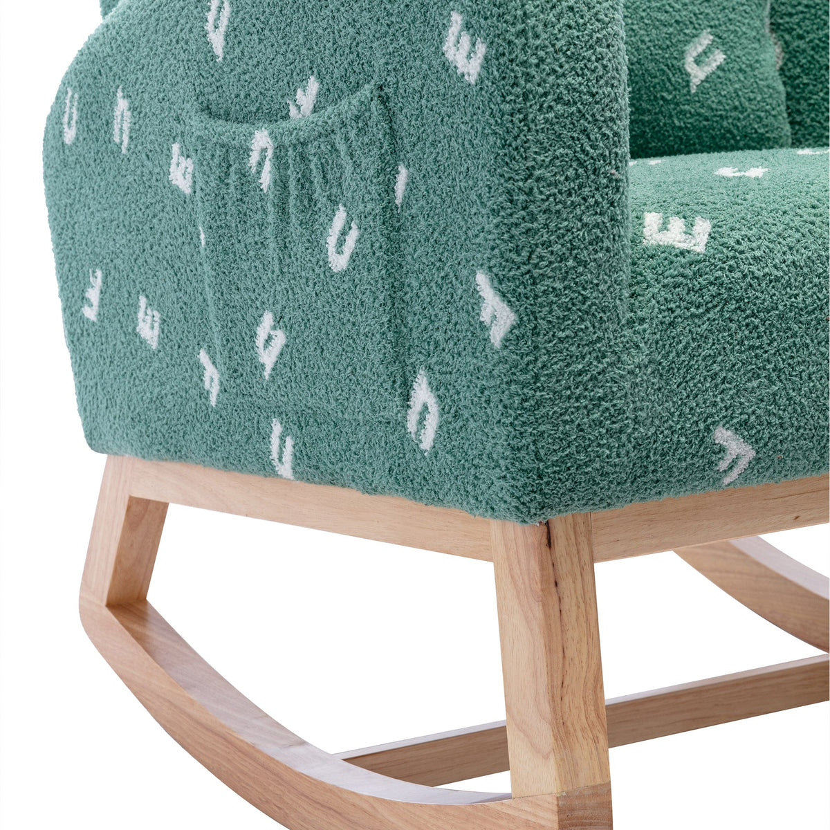 THE FURNITURE CO. Accent Chair Green Boucle Nursery Rocking Chair